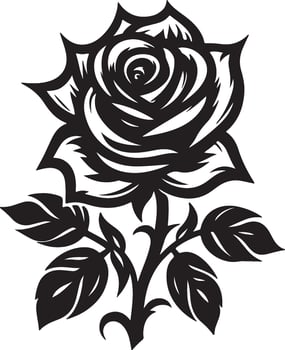 Rose silhouette shape design vector