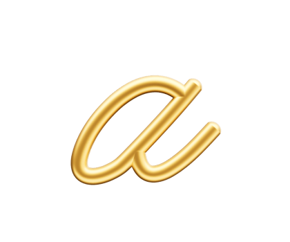 3d Golden Shiny Small Letter a Alphabet a Rounded Inflatable Font 3d Illustration png