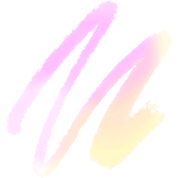 A rugged Pink Yellow gradient brush stroke illustration with hand drawn grunge textures png