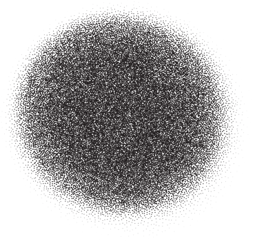 Noisy gradient shape. Grainy dotted spray paint dust. Stipple abstract circle spot. Liquid black blob with sand texture. Shadow gritty irregular form. png
