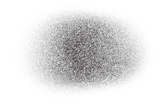 Noisy gradient shape. Grainy dotted spray paint dust. Stipple abstract circle spot. Liquid black blob with sand texture. Shadow gritty irregular form. png