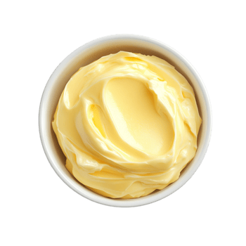 Bowl of Creamy Yellow Substance Butter or Whipped Cream png