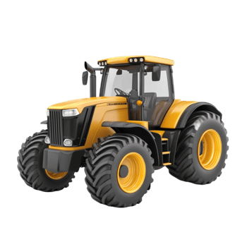 Yellow and Black Toy Tractor Parked on Flat Surface png
