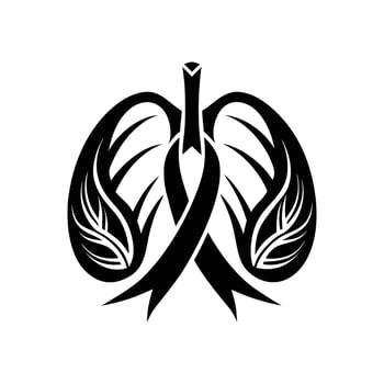 Hopeful Lung Cancer Awareness Silhouette for Community Support Logos vector