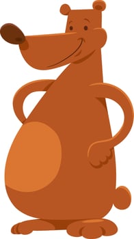 cartoon brown bear wild animal character vector