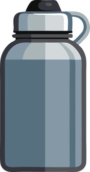 Stylish gray water bottle illustration with a sleek design. vector