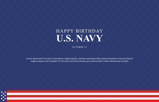 United State Navy Birthday background. vector