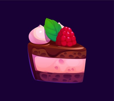 Cartoon valentine cake, candy sweets confectionery vector