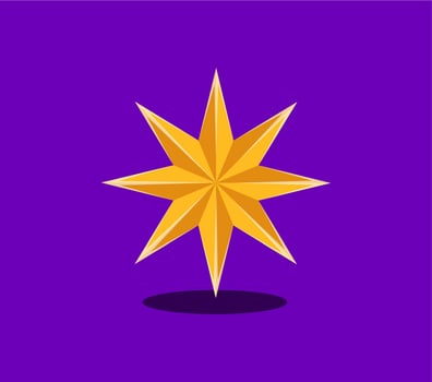Merry Christmas font, dot symbol as golden star vector