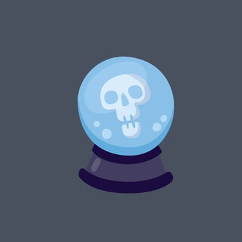 death fortune teller crystal ball in flat design vector