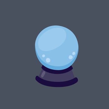 fortune teller glass ball in flat design. vector