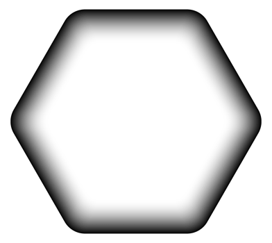 Inner shadow hexagon curve corner png