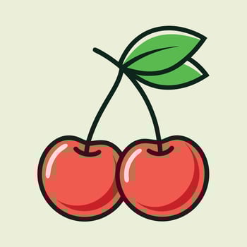 Cherry illustration of cherry in trendy retro style, Cherry icon in groovy style. vector