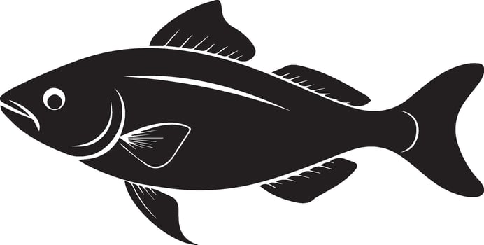 fish silhouette on white background vector