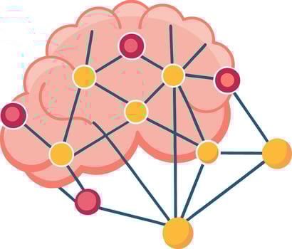 Creative business brain with neural network connections vector