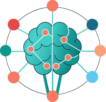 Creative business brain with innovative network connections vector