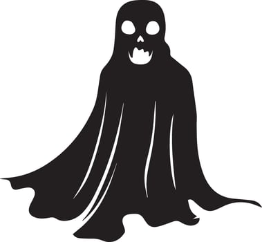 Dark Ghostly Shadow Icon in Black Silhouette Perfect for Creepy Halloween Illustrations and Spooky Graphic Design vector