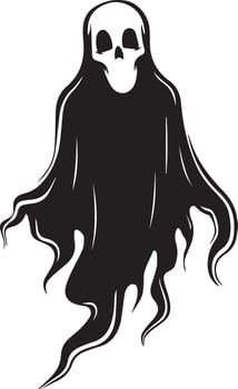 Black Silhouette of a Scary Halloween Ghost Shadow Icon for Spooky Artwork and Creepy Design Projects vector