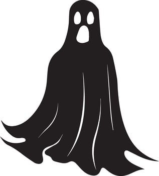 Creepy Halloween Ghost Shadow Icon in Black Silhouette Perfect for Scary Themed Designs and Spooky Illustrations vector