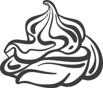 Meringue icon. Whipped cream for cake and pie desserts. Outline illustration of swirl desert and mousse foam. png