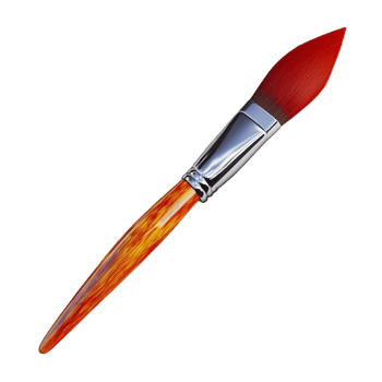 Red Paint Brush on Transparent Background. png