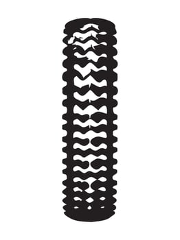 Black silhouette of tire tracks isolated on white background vector