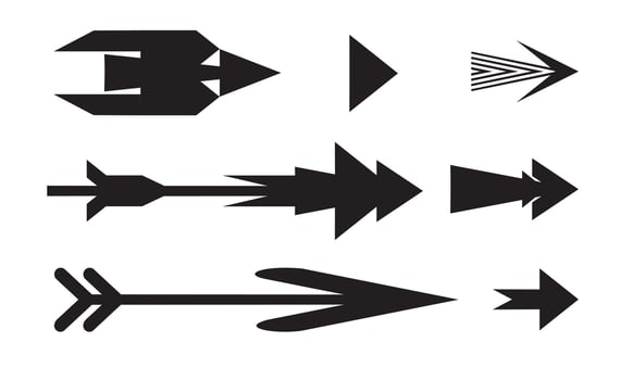 Arrows icon drawing element. Arrows set. Arrow icon. Arrow black colored. vector