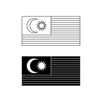 Flag of Malaysia icon set isolated on white background vector