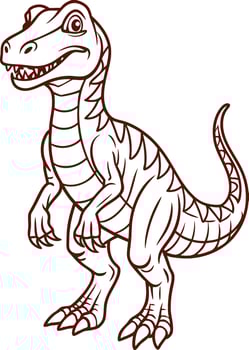 A dinosaur coloring page for kids vector