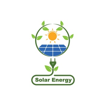 solar panel logo icon of natural energy vector