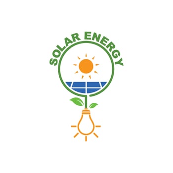 solar panel logo icon of natural energy vector