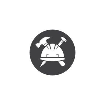worker helmet illustration design vector