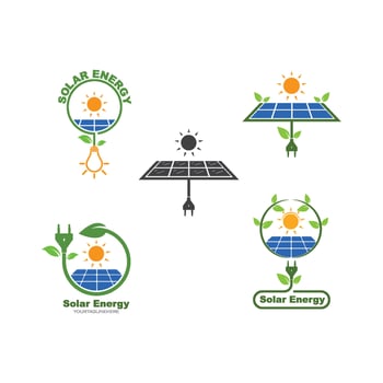 solar panel logo icon of natural energy vector