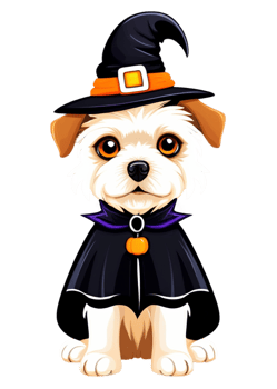 Halloween Influenced Dog In A Halloween Costume Digital Art Made For Hoodie, Tank Tops, Car Sticker, Tapestries, Coaster png