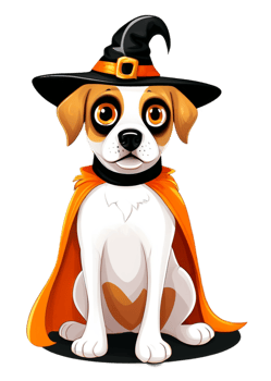 Halloween Influenced Dog In A Halloween Costume Decorative Piece Ideal For Hoodie, Tank Tops, Water Bottle Sticker, Poster, Aprons png