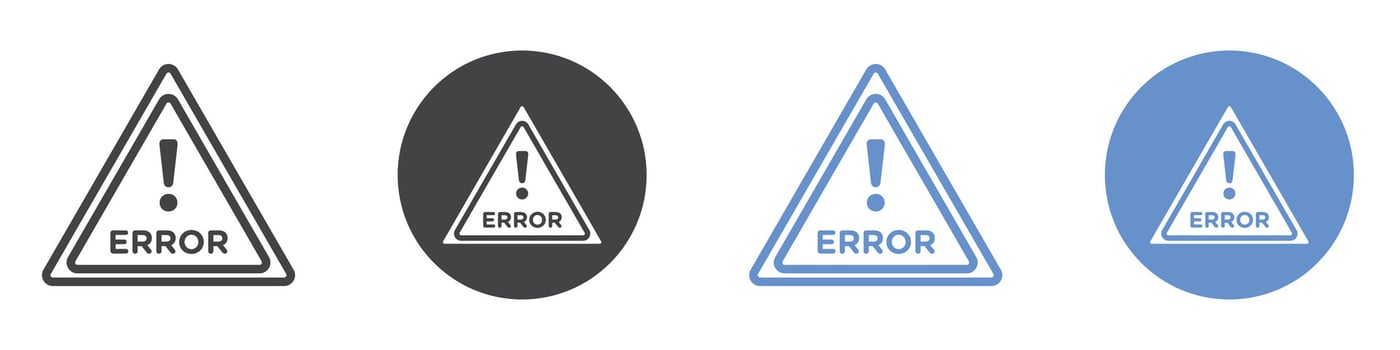 Error Icon flat line symbol set. vector