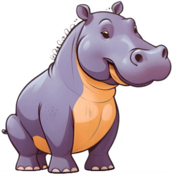 Adorable hippo cartoon design. . png