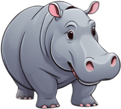 Heartwarming hippo clipart for children. . png