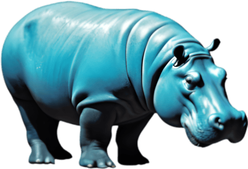 Adorable hippo cartoon character. . png
