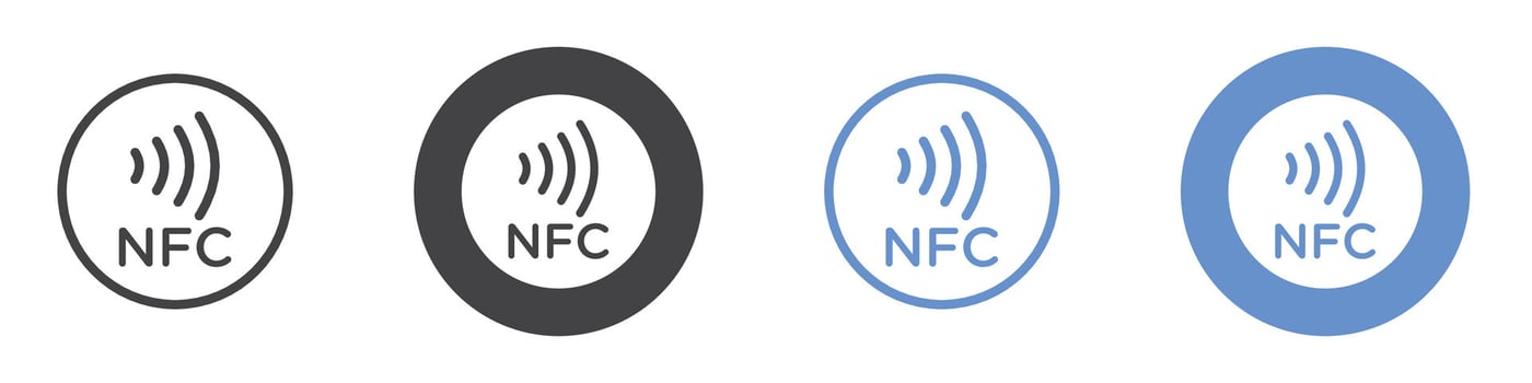 NFC icon flat line symbol set. vector