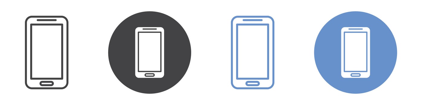 Smartphone icon flat line symbol set. vector