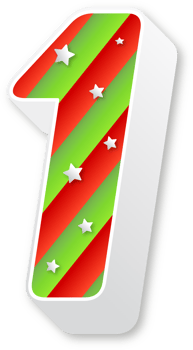 Number 1, Christmas Alphabet, Christmas Stripes Letters png