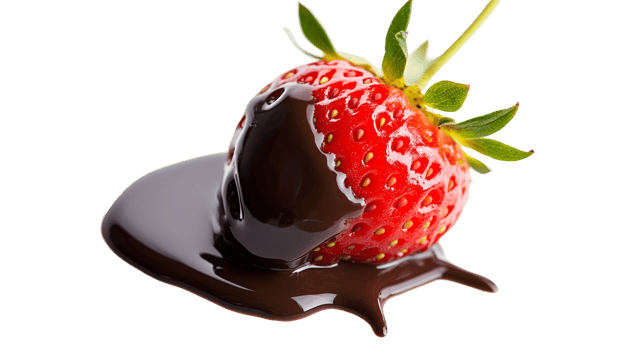 A strawberry is being dipped in chocolate png