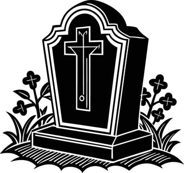 gravestone on white background vector