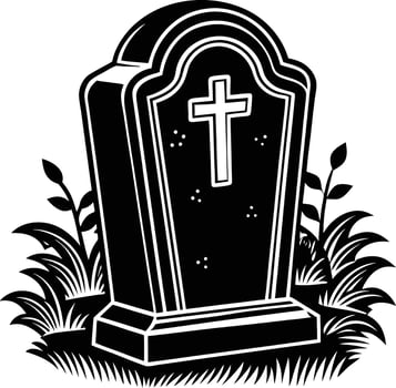 Blank Spooky Halloween Grave Stone vector