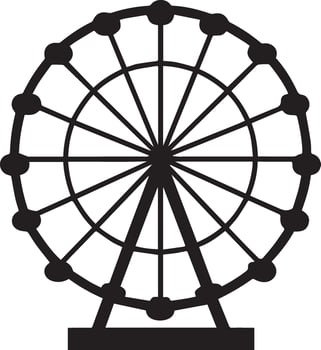 silhouette art of Ferris wheel isolated icon. vector