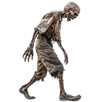 a walking zombie on a transparent background png