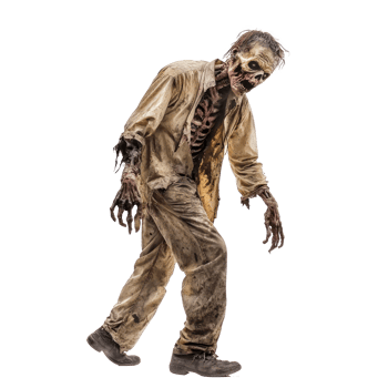 zombie walking isolate on transparency background png