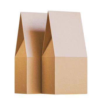 Brown sachet or pouch bags mockup, png