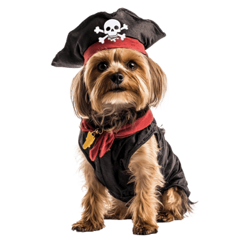 a dog dressed as a pirate png